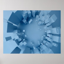 Cubes on the wall - poster