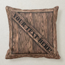 Cuddle Crate - Oak - with text Throw Pillow