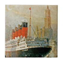 Cunarder at New York tiles