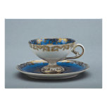 Cup and saucer with colourful designs personalised announcements