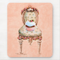 Cupcake and Chair Vintage Style Mousepad mousepads