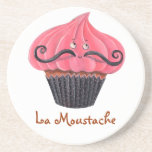 Cupcake and La Moustache Drink Coaster
