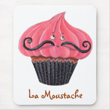 Cupcake and La Moustache Mousepad