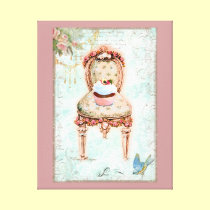 Cupcake and Victorian Chair canvas prints