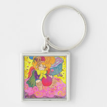 Cupcake Brodie Square Keychain