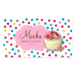 Cupcake Business Card Cute Polka Dots