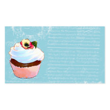 Cupcake & French writing Business Cards