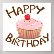 Cupcake Happy Birthday Posters