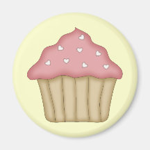 Cupcake Hearts Fridge Magnet