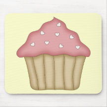 Cupcake Hearts Mouse Pad