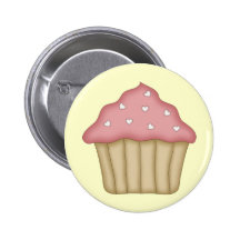 Cupcake Hearts Pinback Buttons