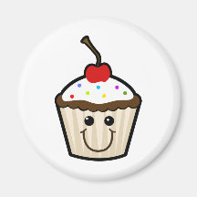 Cupcake Smile Face Fridge Magnet