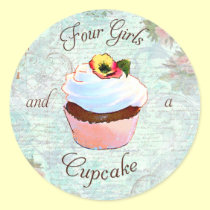 Cupcake Stickers Pink Roses stickers