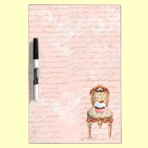 Cupcake & Victorian Chair dry erase boards