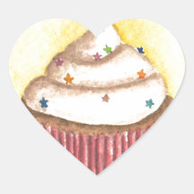 Cupcake with Star Sprinkles Stickers
