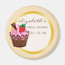 Cupcakes & Cocktails Bridal Shower Favour Magnet