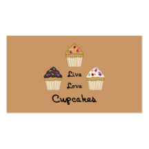 Cupcakes Live Love Business Card Templates