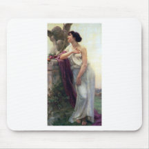 Cupid love woman romantic antique painting mouse pad