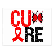 CURE Ribbon Butterfly Heart Disease Post Card