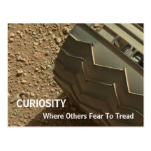 Curiosity on Mars - Where Others Fear To Tread Postcard