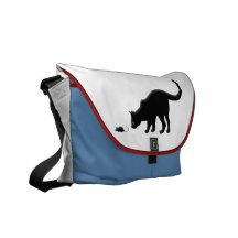 Curious Cat with Mouse Courier Bag