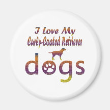 Curly-Coated Retriever designs Fridge Magnet