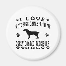 Curly Coated Retriever designs Fridge Magnets