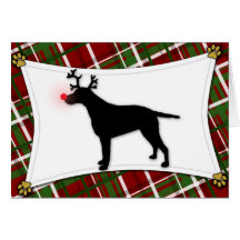 Curly Coated Retriever Reindeer Christmas Card