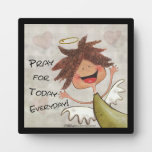 Curly Haired Angel-Pray for Today, Everyday! Photo Plaque