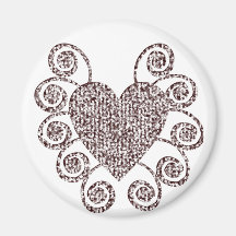 Curly Heart Magnet