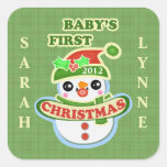 Custom Baby's First Christmas Kawaii Gift Stickers