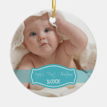 Custom Baby's First Christmas Ornament (aqua)