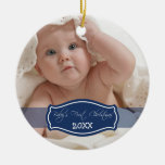Custom Baby's First Christmas Ornament (navy)