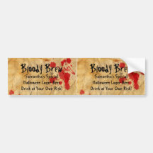 Custom Bloody Brew Beer Bottle 2up Bumper Labels Bumper Stickers
