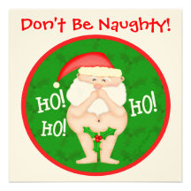 Custom Christmas Naughty Santa Party Invitation