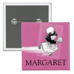 Custom color angel cake bakery name badge buttons