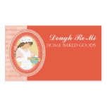 Custom color baking bakery girl dough mixing bowl business cards