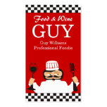 Custom color food and wine chef checkerboard business cards