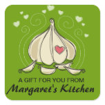 Custom color garlic cloves food gift tag label stickers