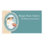 custom color vintage bakery girl baking cooking business cards