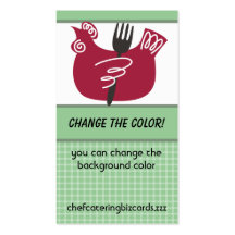 Custom colour chicken fork cooking business card