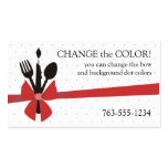 custom colour fork spoon candle bow dining business cards