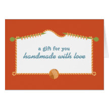 custom colour stripe yarn knitting needles gift greeting card