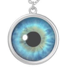 Custom Cool Blue Eye Iris Eyeball Fun Necklace
