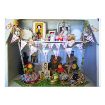 Custom Doll House Tea Party Birthday Scene - Invitations
