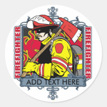 Custom Firefirefighter Round Sticker