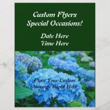 Custom Flyers Special Occasions! Blue Green Floral