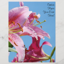 Custom Holiday Flyers Lily Flowers Blue Sky