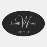 Custom Monogram W Wine Labels stickers
