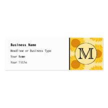 Custom Monogram, with Yellow Sunflowers. Business Card